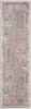 8' Pink And Gray Abstract Power Loom Runner Rug