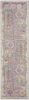 8' Pink And Gray Abstract Power Loom Runner Rug