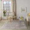 5' X 7' Pink And Gray Abstract Power Loom Area Rug