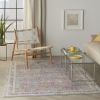 5' X 7' Pink And Gray Abstract Power Loom Area Rug