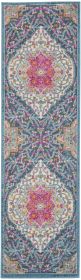 10' Teal Blue Power Loom Runner Rug