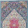 10' Teal Blue Power Loom Runner Rug