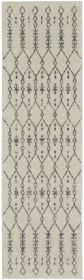 8' Gray Geometric Power Loom Runner Rug