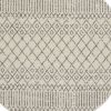 4' Gray Round Geometric Power Loom Area Rug