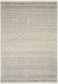 7' X 10' Gray Geometric Power Loom Area Rug