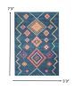 5' X 7' Navy Blue Southwestern Berber Area Rug