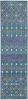 8' Blue And Orange Geometric Dhurrie Runner Rug