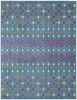 7' X 10' Blue and Orange Geometric Dhurrie Area Rug