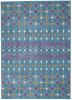 8' X 10' Blue And Orange Geometric Dhurrie Area Rug