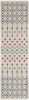 8' Blue And Ivory Geometric Dhurrie Runner Rug