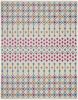 8' X 10' Blue And Ivory Geometric Dhurrie Area Rug