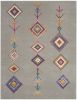 7' X 10' Gray Geometric Berber Area Rug