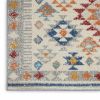 8' Gray And Ivory Geometric Dhurrie Runner Rug