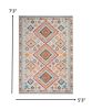 5' X 7' Gray And Ivory Geometric Dhurrie Area Rug