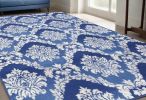 5' X 7' Blue Floral Dhurrie Area Rug