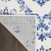 4' X 6' Blue And Ivory Floral Dhurrie Area Rug