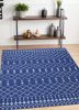 4' X 6' Navy Blue Geometric Berber Area Rug