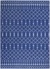 5' X 7' Navy Blue Geometric Berber Area Rug