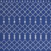 5' X 7' Navy Blue Geometric Berber Area Rug