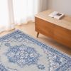 4' X 6' Blue Gray Floral Dhurrie Area Rug