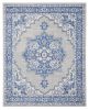 4' X 6' Blue Gray Floral Dhurrie Area Rug