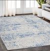 5' X 7' Blue Gray Abstract Dhurrie Area Rug