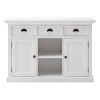 White Modern Farmhouse Large Accent Cabinet With Baskets