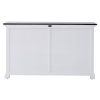 Modern Farmhouse Black And White Buffet Server With Sliding Doors