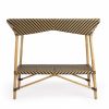 Brown And Beige Rattan Bar Cart