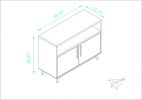 Modern Black And Natural Two Door Console Cabinet