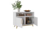 Modern White And Natural Two Door Console Table