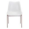Stich White Faux Leather Side or Dining Chairs Set of 2 Chairs