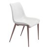 Stich White Faux Leather Side or Dining Chairs Set of 2 Chairs