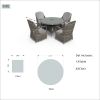 Five Piece Gray Round Glass Dining Set