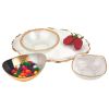 Set Of Two 6 Bubble Glass Bowls With Scalloped Gold Rims