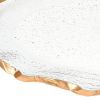 14" Clear Bubble Glass Scalloped Gold Rim Oval Platter