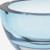 Aqua Blue Mouth Blown Polish Crystal Thick Walled Bowl