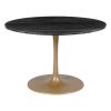 47" Gold Rounded Steel Pedestal Base Dining Table