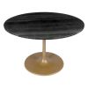 47" Gold Rounded Steel Pedestal Base Dining Table