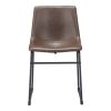 Set of Two Espresso And Black Upholstered Faux Leather Dining Side Chairs