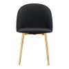 Set of Two Black And Gold Upholstered Polyester Dining Side chairs