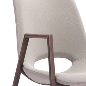 Set of Two Ivory Retro Modern Funk Dining Chairs