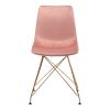 Set of Four Pink and Gold Upholstered Velvet Dining Side Chairs