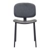 Set of Two Gray And Black Upholstered Faux Leather Open Back Dining Side Chairs
