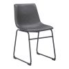 Set Of 2 Black Solid Back Dining Chairs