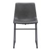 Set Of 2 Black Solid Back Dining Chairs