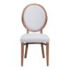 Set of Two Gray And Brown Upholstered Fabric King Louis Back Dining Side Chairs