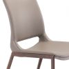 Set of Two Gray Faux Leather and Espresso Mod Ergo Dining Chairs