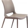 Set of Two Gray Faux Leather and Espresso Mod Ergo Dining Chairs
