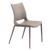 Set of Two Gray Faux Leather and Espresso Mod Ergo Dining Chairs